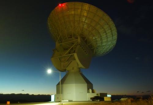 Sunset view of ESA's new 35m deep space station, Malargüe (Argentina), from the ESTRACK team. On Friday, 24 August, 2012, Mars Express became the first mission to downlink telemetry via Malargüe station. It entered formal service in early 2013. ***** 31 October 2012 ***** credits: ESA/S. Marti